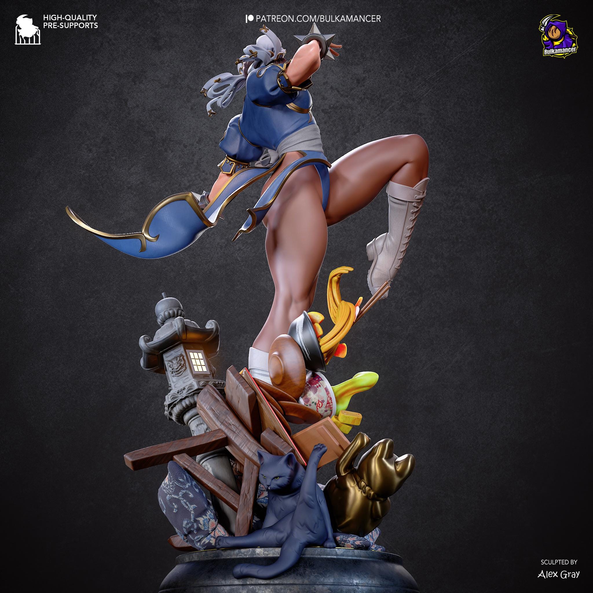 Hundred Kicks - Athletic Martial Artist Fighter Chun-Li Resin Figure 16K