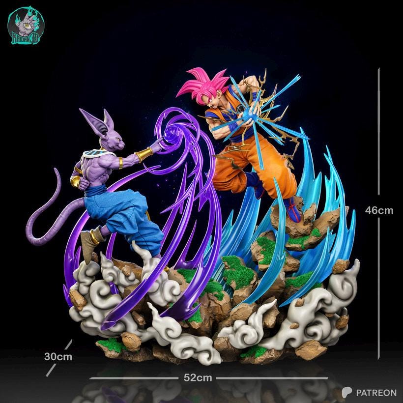 Clash Of Divinity - Anime Battle Explosive Goku Vs Bills Resin Figure 16K