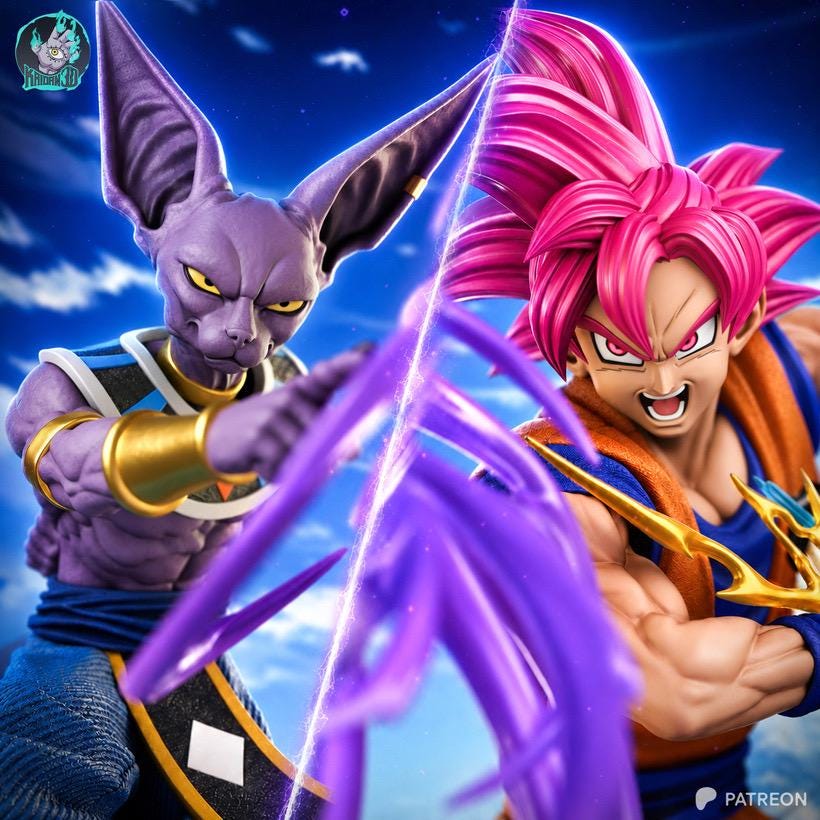 Clash Of Divinity - Anime Battle Explosive Goku Vs Bills Resin Figure 16K