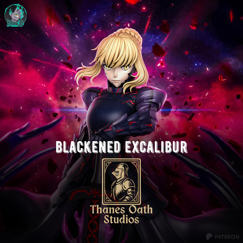 Blackened Excalibur - Dark Gothic Armoured Regal Saber Alter Resin Figure 16K