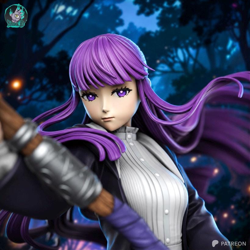 Violet Apprentice - Elegant Sorcerer Magical Fern Resin Figure 16K