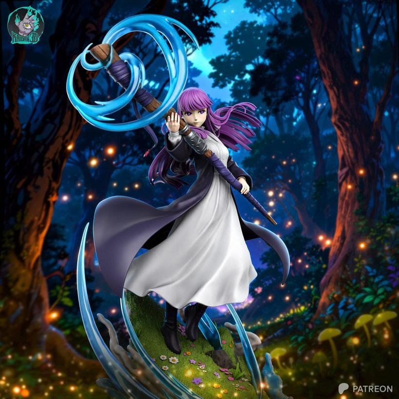 Violet Apprentice - Elegant Sorcerer Magical Fern Resin Figure 16K