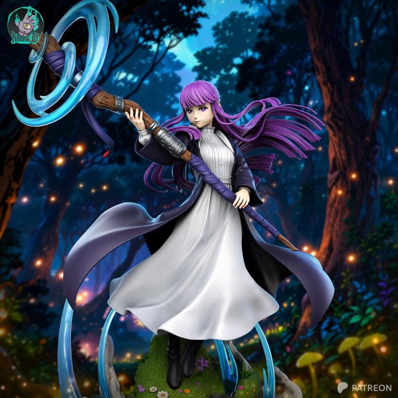 Violet Apprentice - Elegant Sorcerer Magical Fern Resin Figure 16K