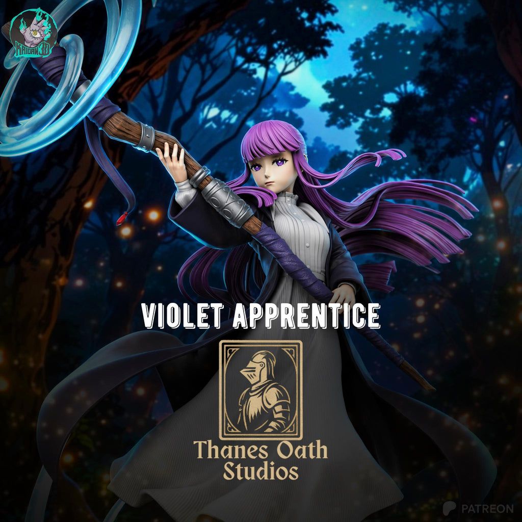 Violet Apprentice - Elegant Sorcerer Magical Fern Resin Figure 16K
