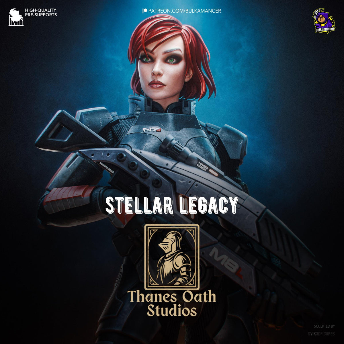 Stellar Legacy - Futuristic Sci-Fi Tactical Jane Shepard Resin Figure 16K