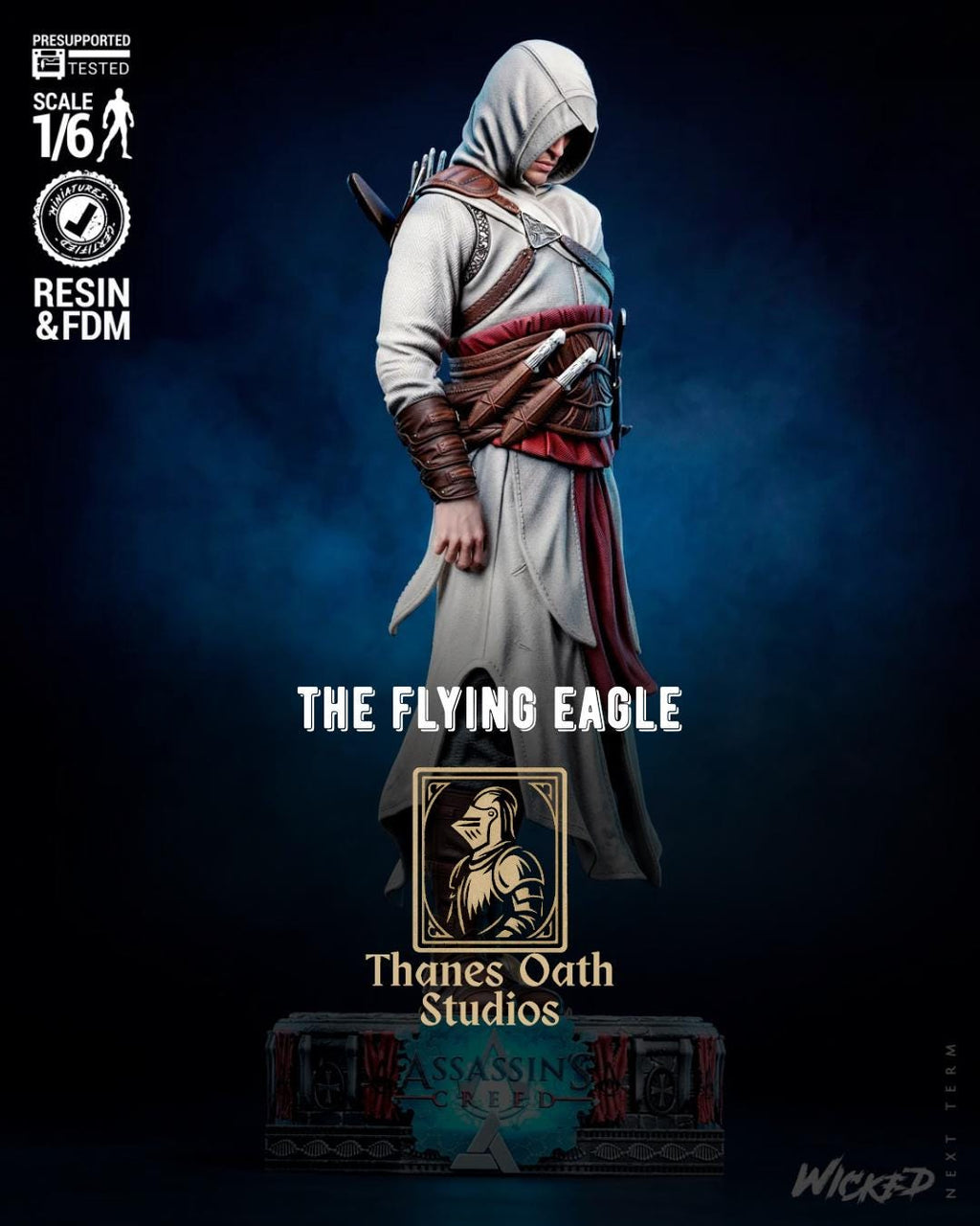 The Flying Eagle - Hooded Assassin Legend Altaïr Ibn-LaʼAhad Resin Figure 16K