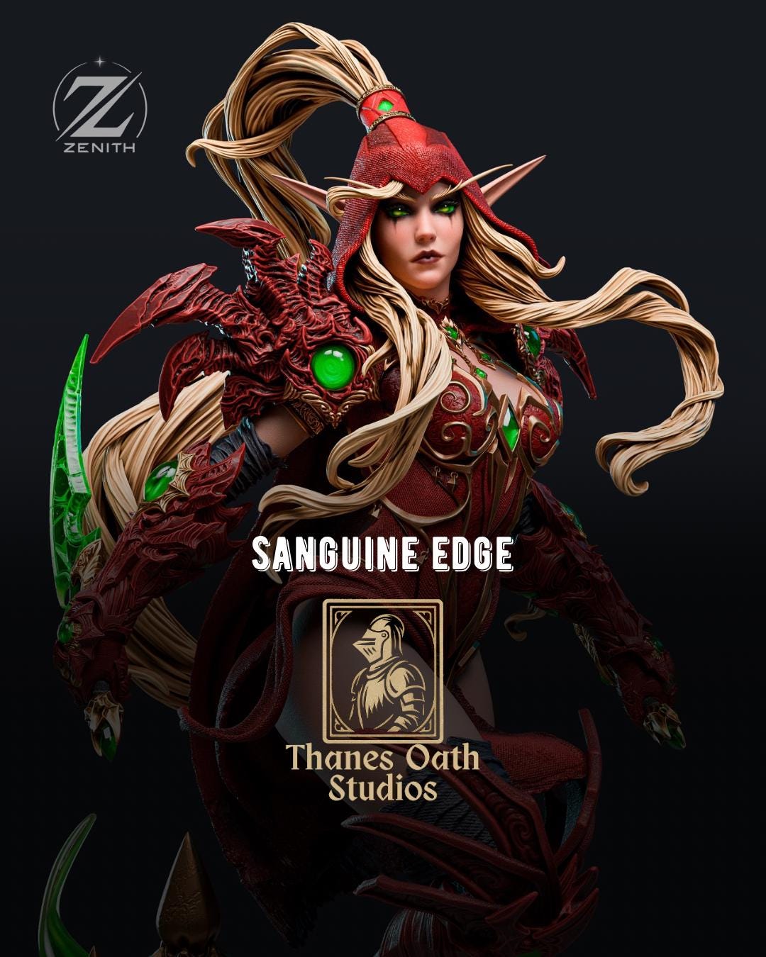 Sanguine Edge - Dark Deadly Rogue Valeera Sanguinar Resin Figure 16K
