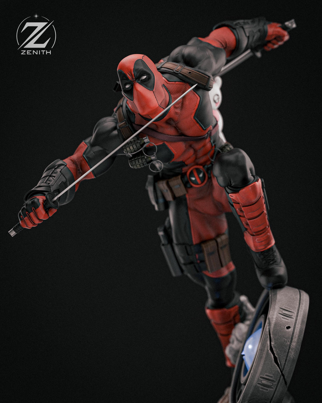 Mercenary Mayhem - Comedic Chaotic Masked Mercenary Deadpool Resin Figure 16K
