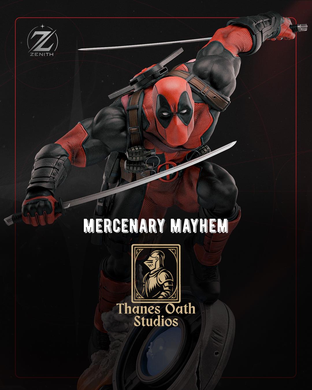 Mercenary Mayhem - Comedic Chaotic Masked Mercenary Deadpool Resin Figure 16K