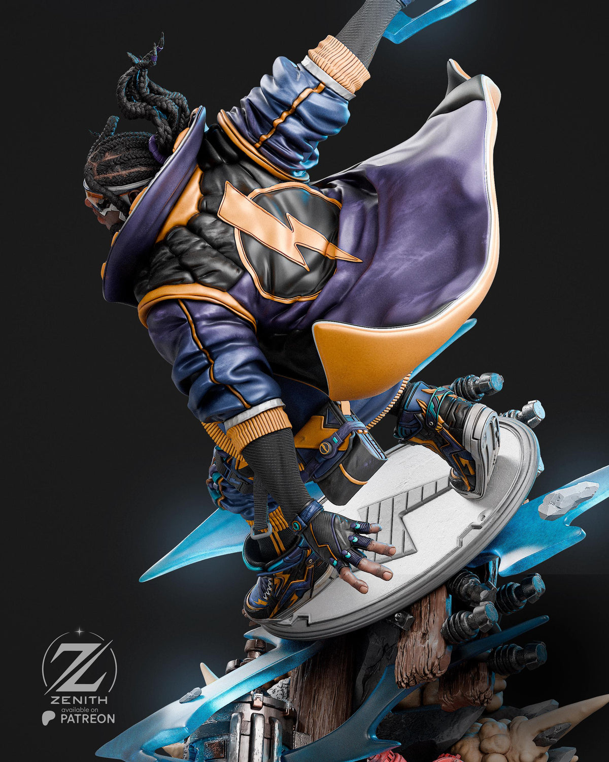 Static Surge - Electric Energetic Superhero Static Shock Resin Figure 16K