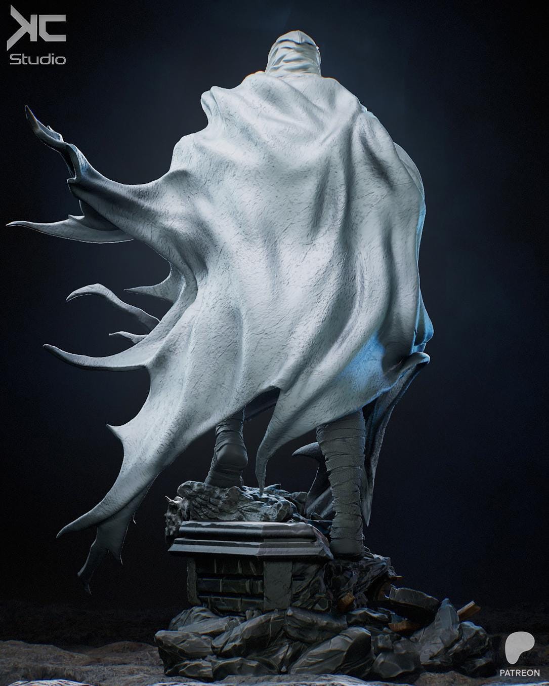 Lunar Vengeance - Mystical Hooded Vigilante Hero Moonknight Resin Figure 16K