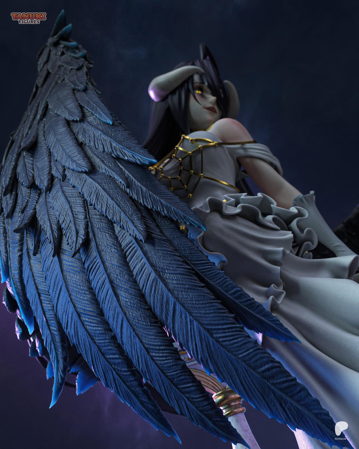 Midnight Wings - Gothic Winged Anime Albedo Resin Figure 16K