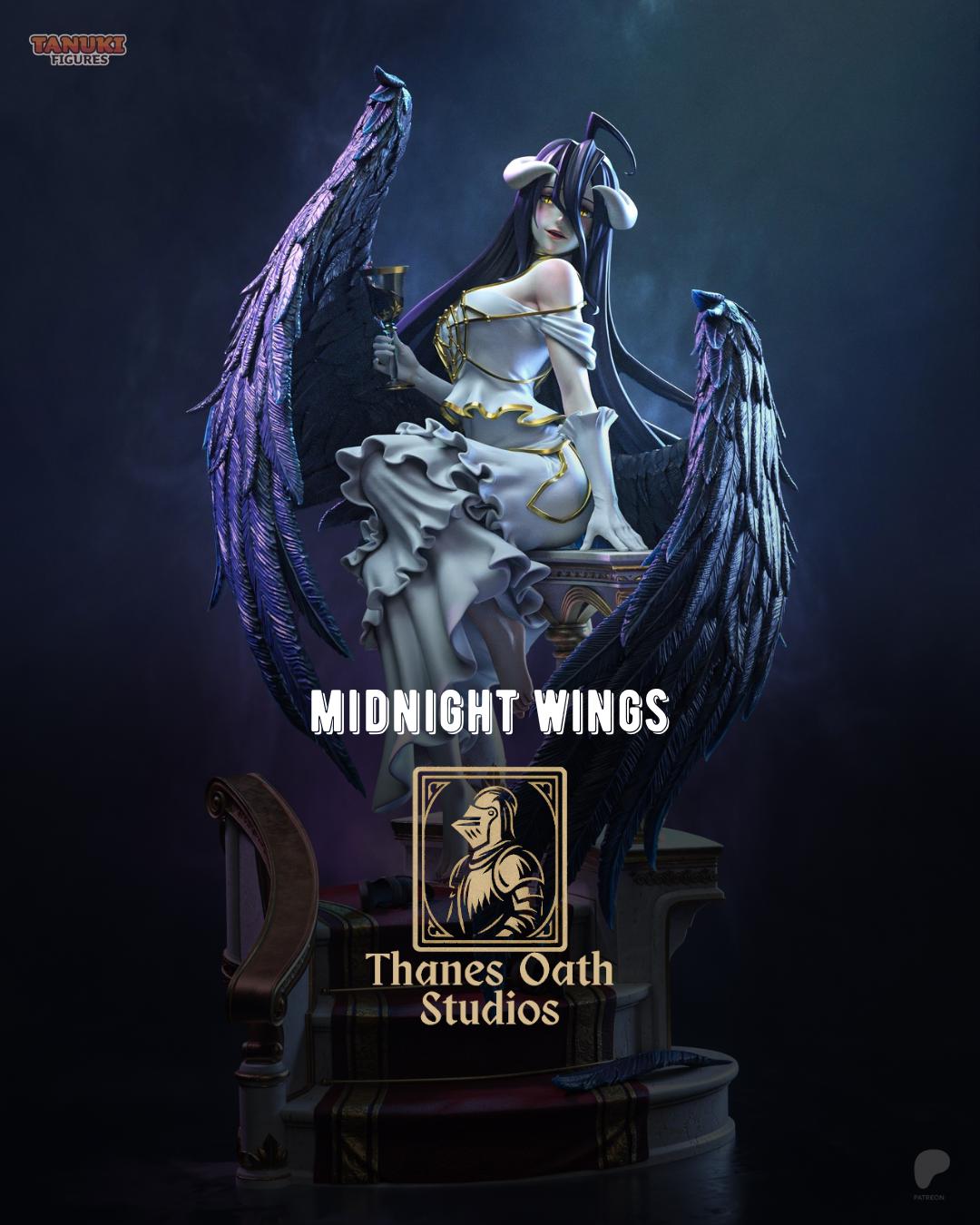 Midnight Wings - Gothic Winged Anime Albedo Resin Figure 16K