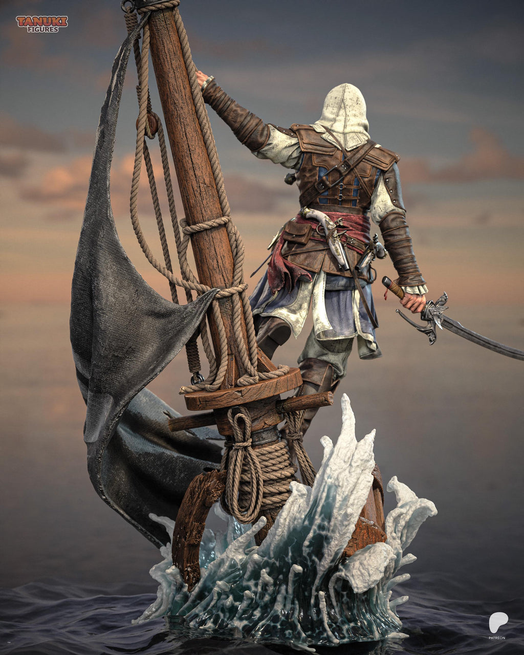 Seas Of Fortune - Hooded Pirate Assassin Edward Kenway Resin Figure 16K