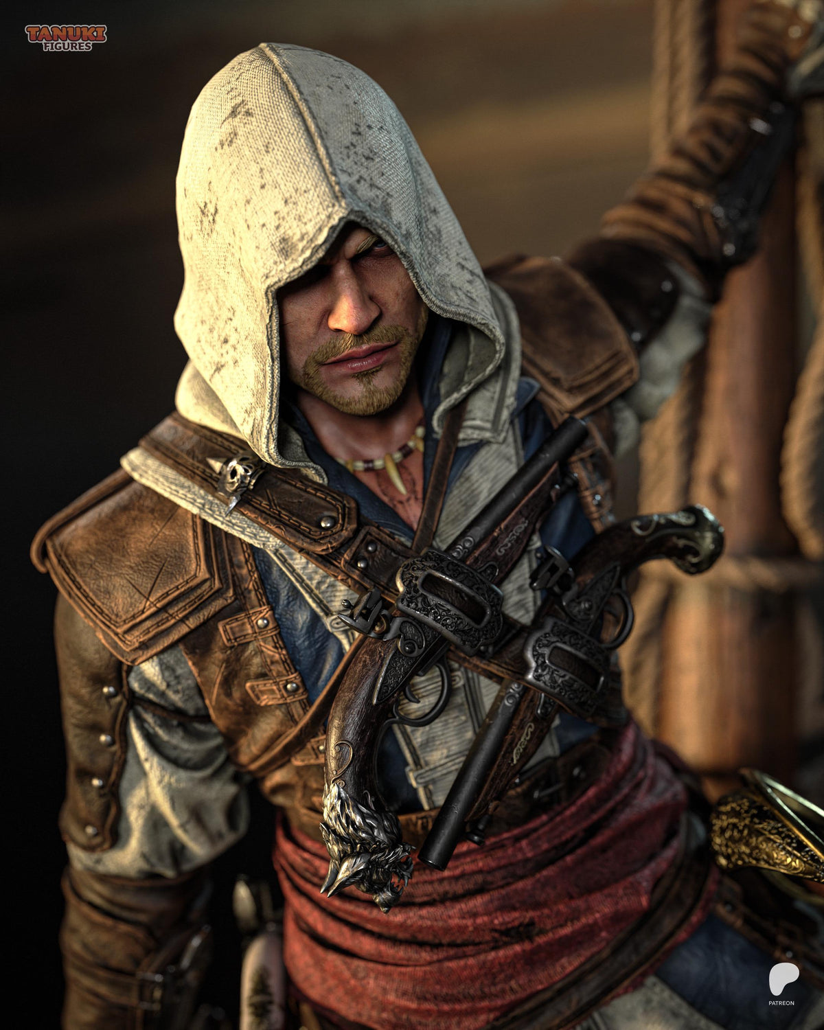 Seas Of Fortune - Hooded Pirate Assassin Edward Kenway Resin Figure 16K