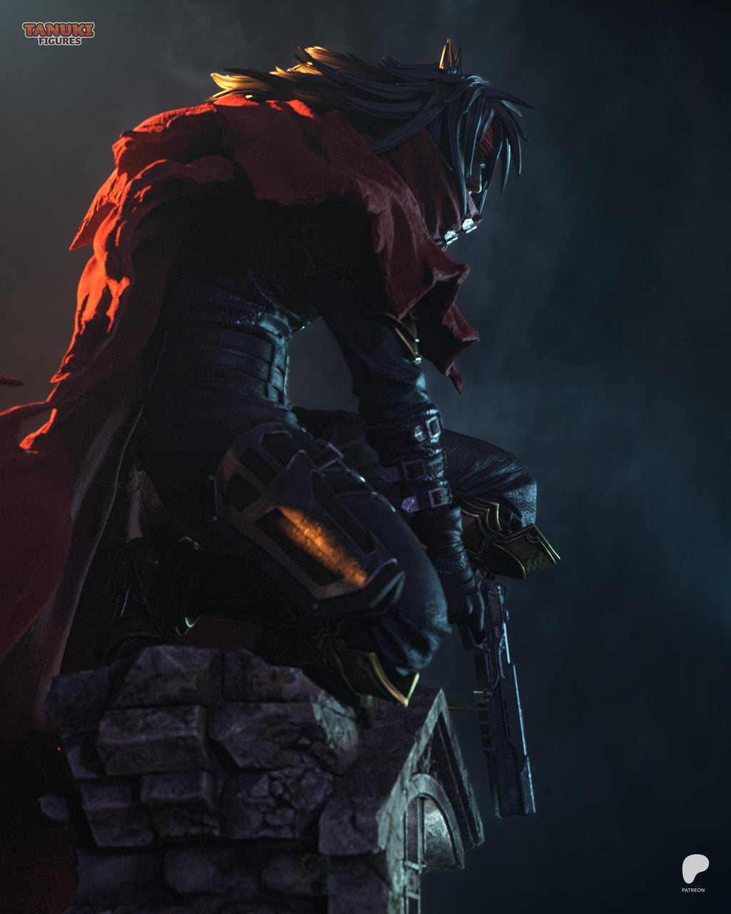 Forgotten Sins - Mysterious Crimson Gunslinger Vincent Valentine Resin Figure 16K