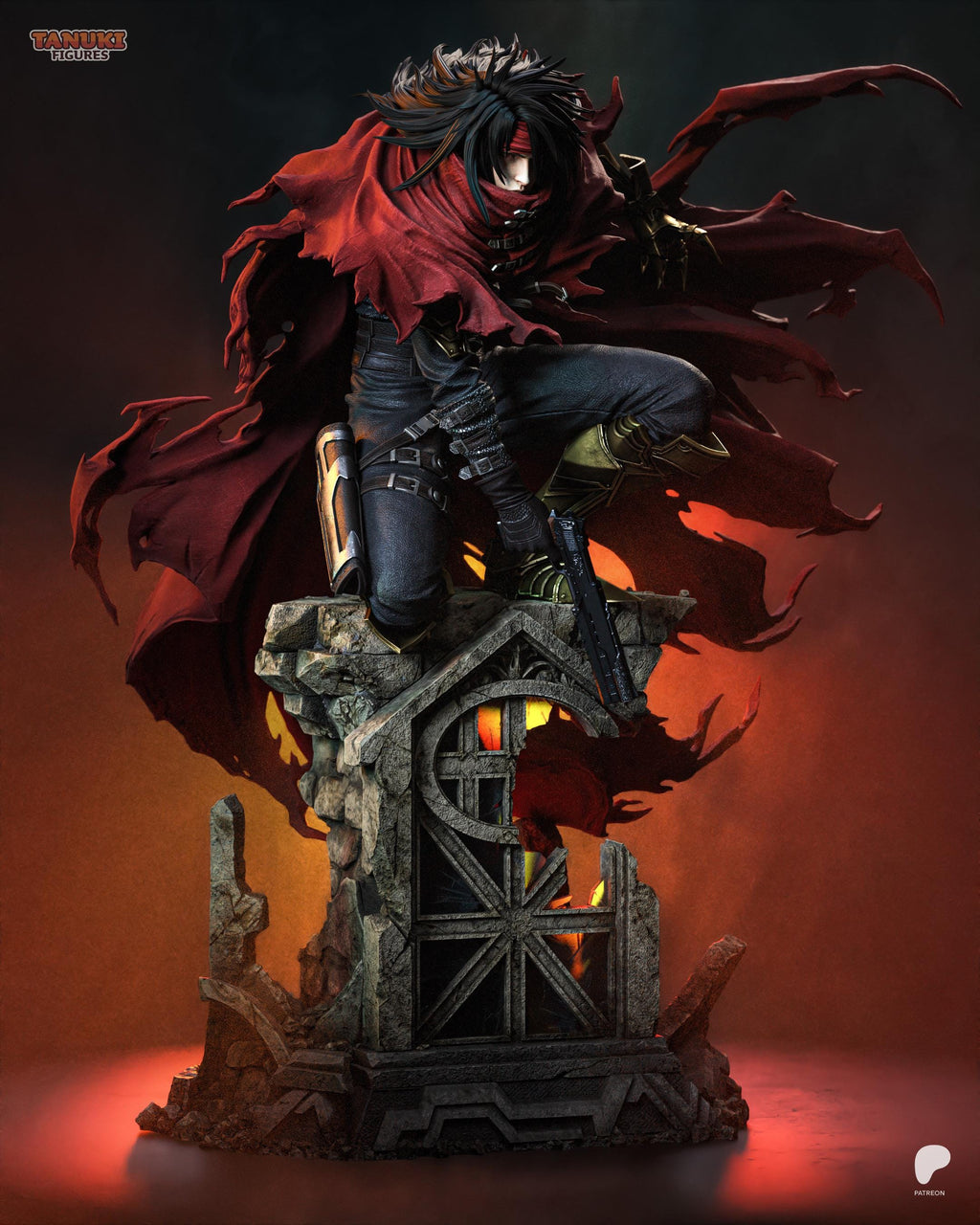Forgotten Sins - Mysterious Crimson Gunslinger Vincent Valentine Resin Figure 16K