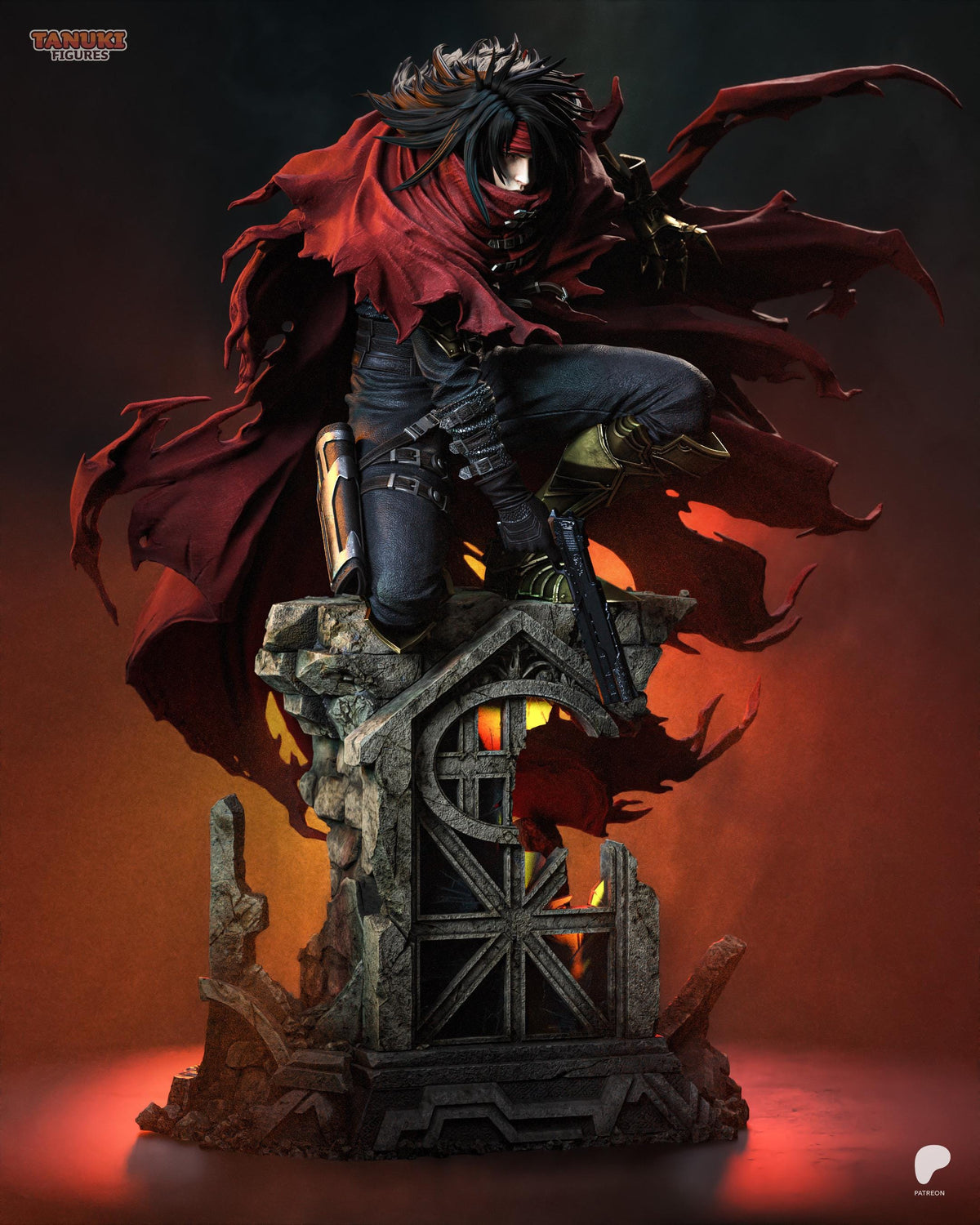 Forgotten Sins - Mysterious Crimson Gunslinger Vincent Valentine Resin Figure 16K