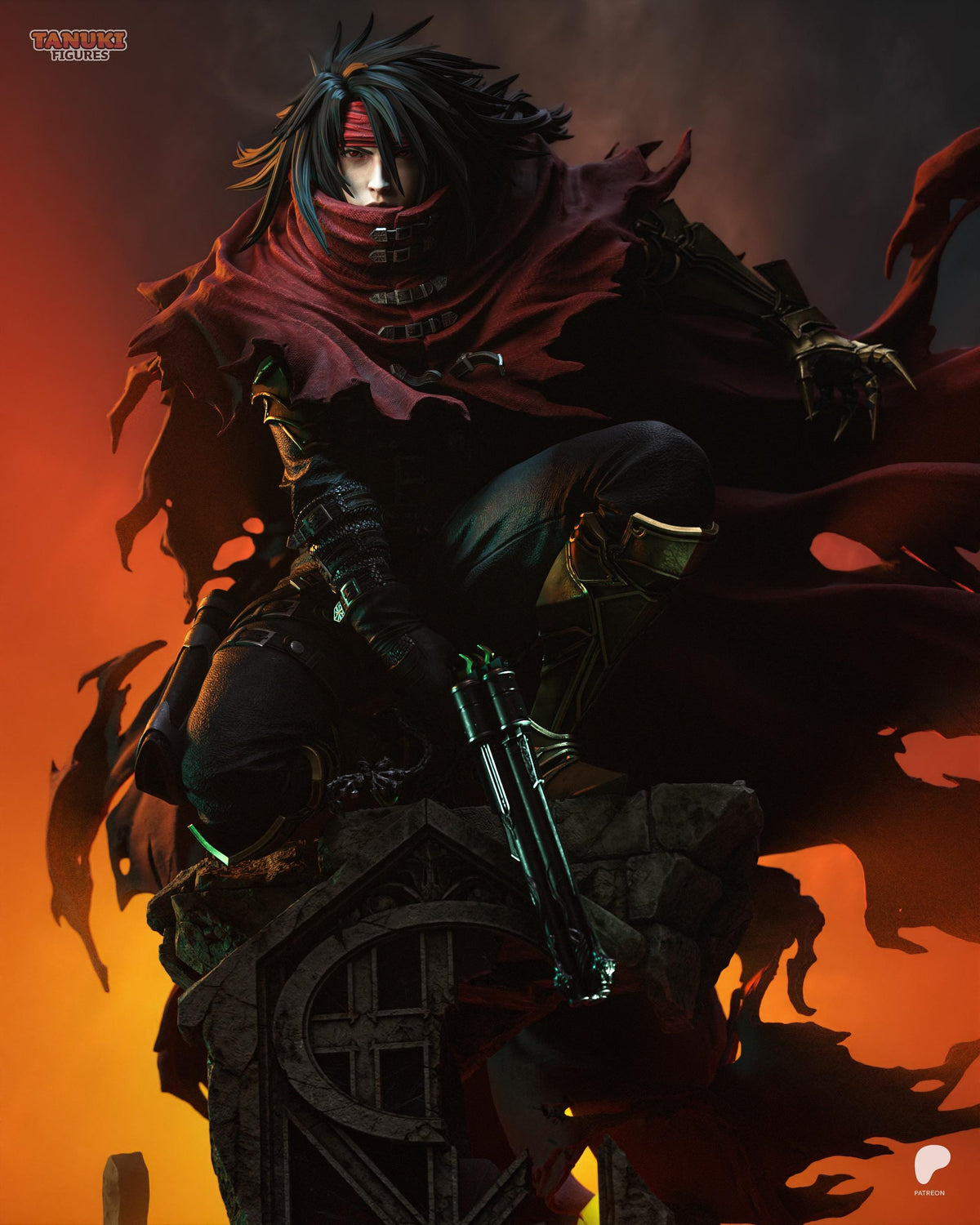 Forgotten Sins - Mysterious Crimson Gunslinger Vincent Valentine Resin Figure 16K