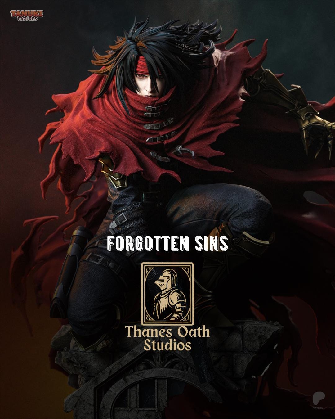 Forgotten Sins - Mysterious Crimson Gunslinger Vincent Valentine Resin Figure 16K