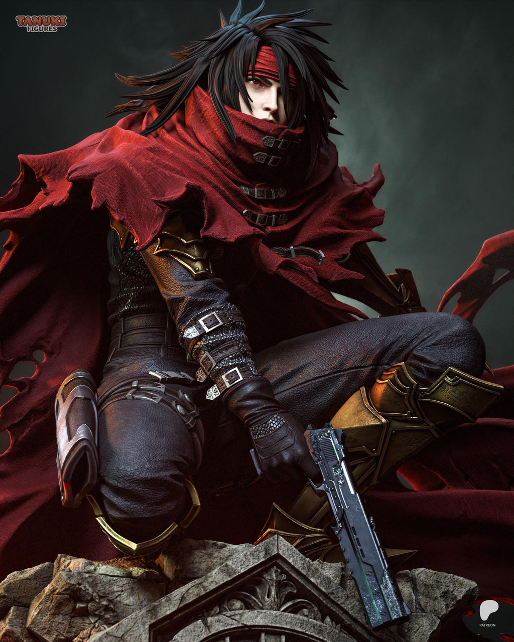 Forgotten Sins - Mysterious Crimson Gunslinger Vincent Valentine Resin Figure 16K