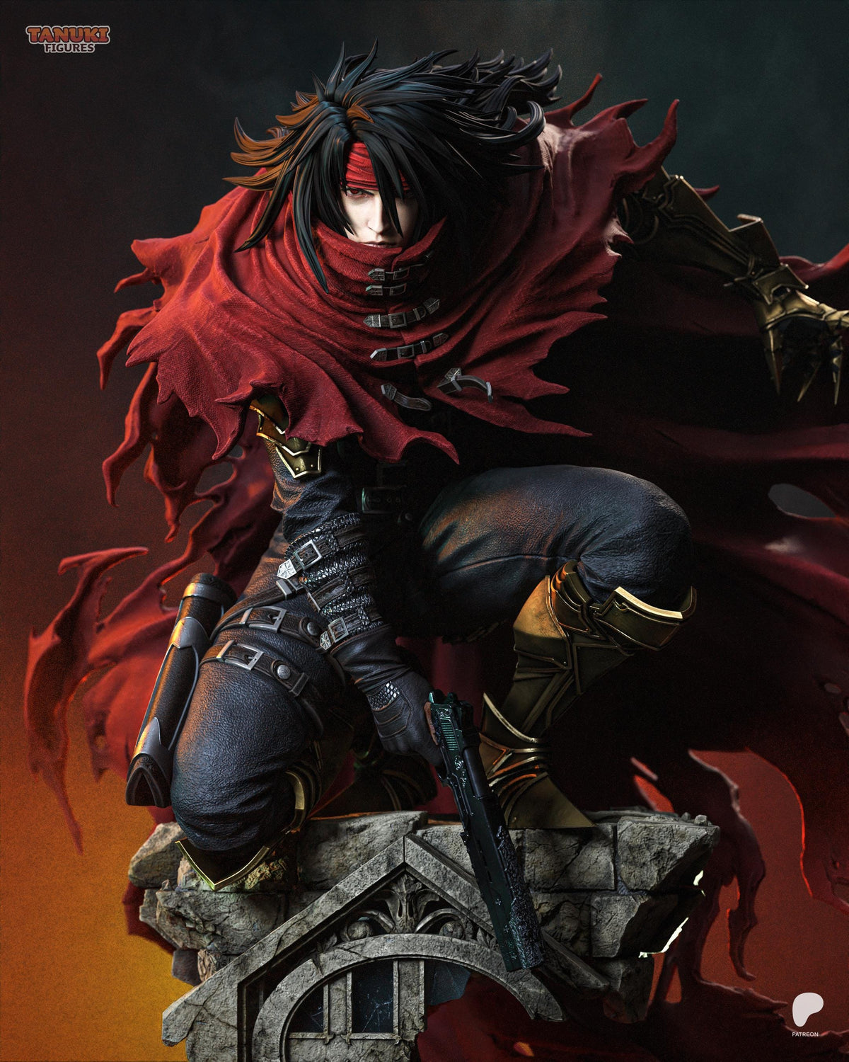 Forgotten Sins - Mysterious Crimson Gunslinger Vincent Valentine Resin Figure 16K