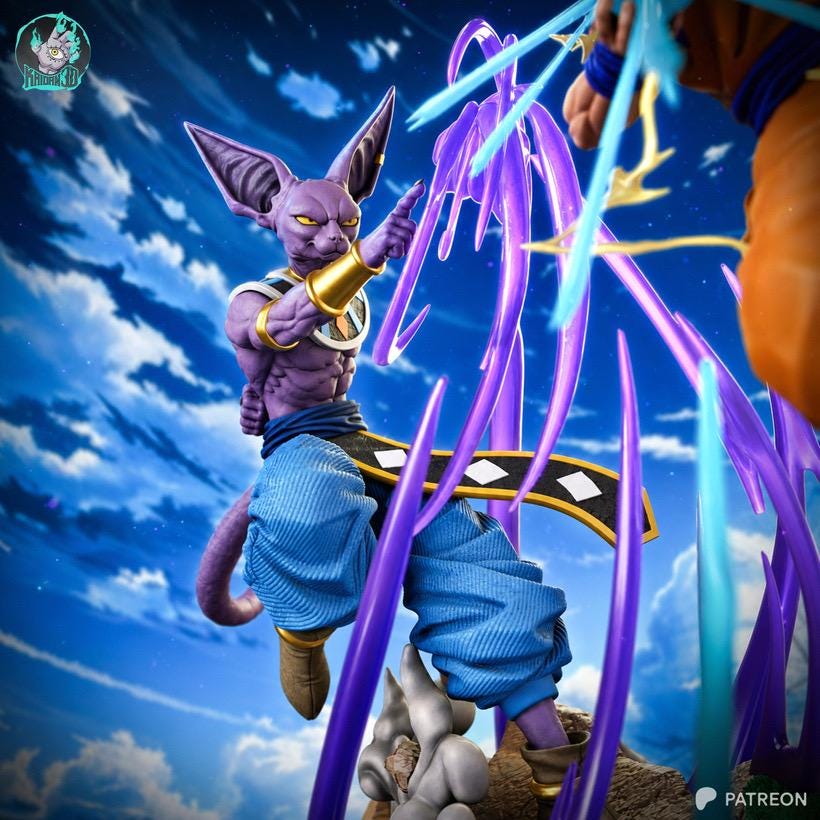 Clash Of Divinity - Anime Battle Explosive Goku Vs Bills Resin Figure 16K