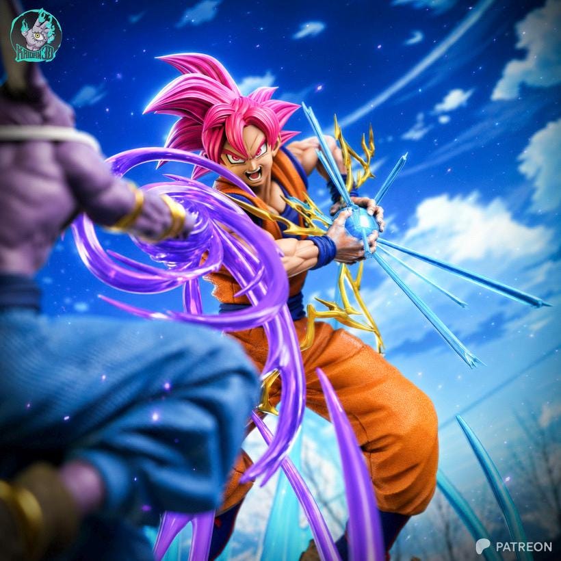 Clash Of Divinity - Anime Battle Explosive Goku Vs Bills Resin Figure 16K