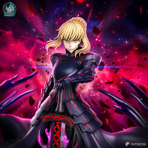 Blackened Excalibur - Dark Gothic Armoured Regal Saber Alter Resin Figure 16K