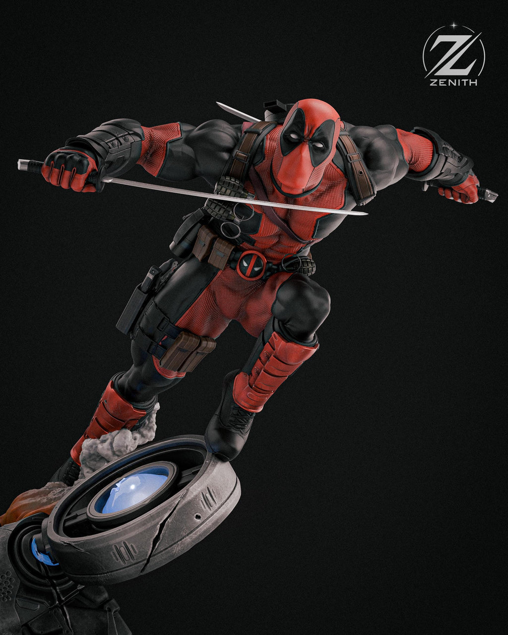 Mercenary Mayhem - Comedic Chaotic Masked Mercenary Deadpool Resin Figure 16K