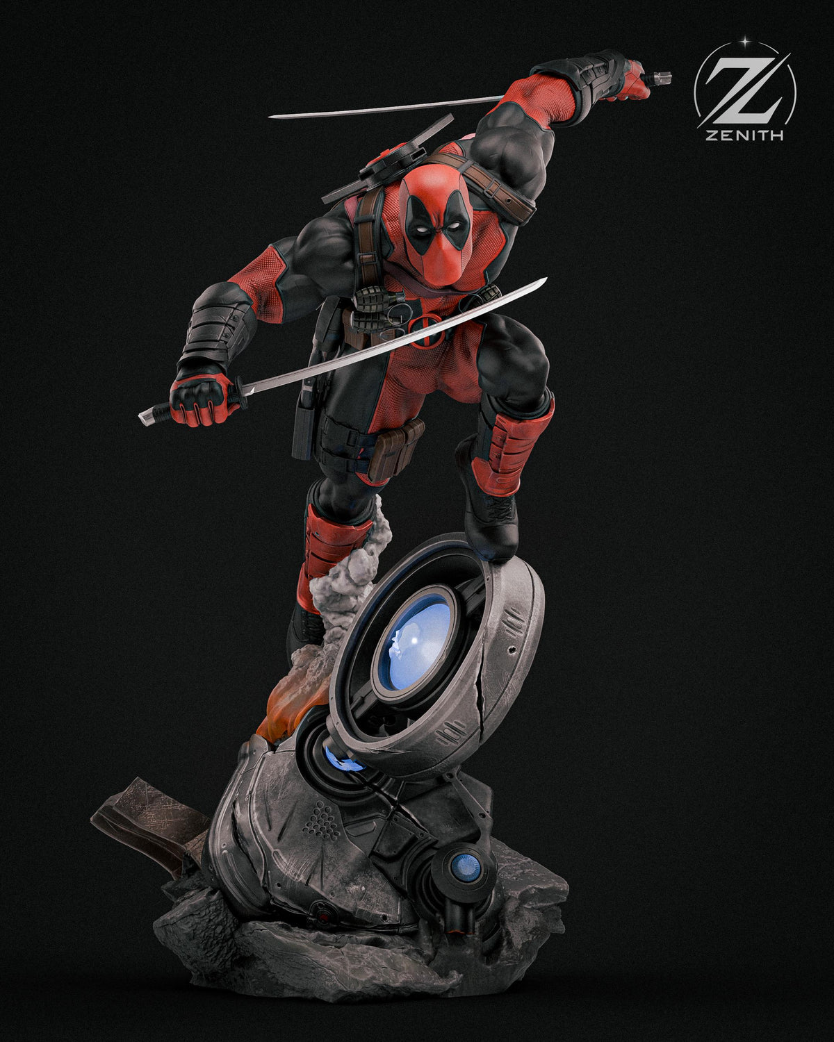 Mercenary Mayhem - Comedic Chaotic Masked Mercenary Deadpool Resin Figure 16K
