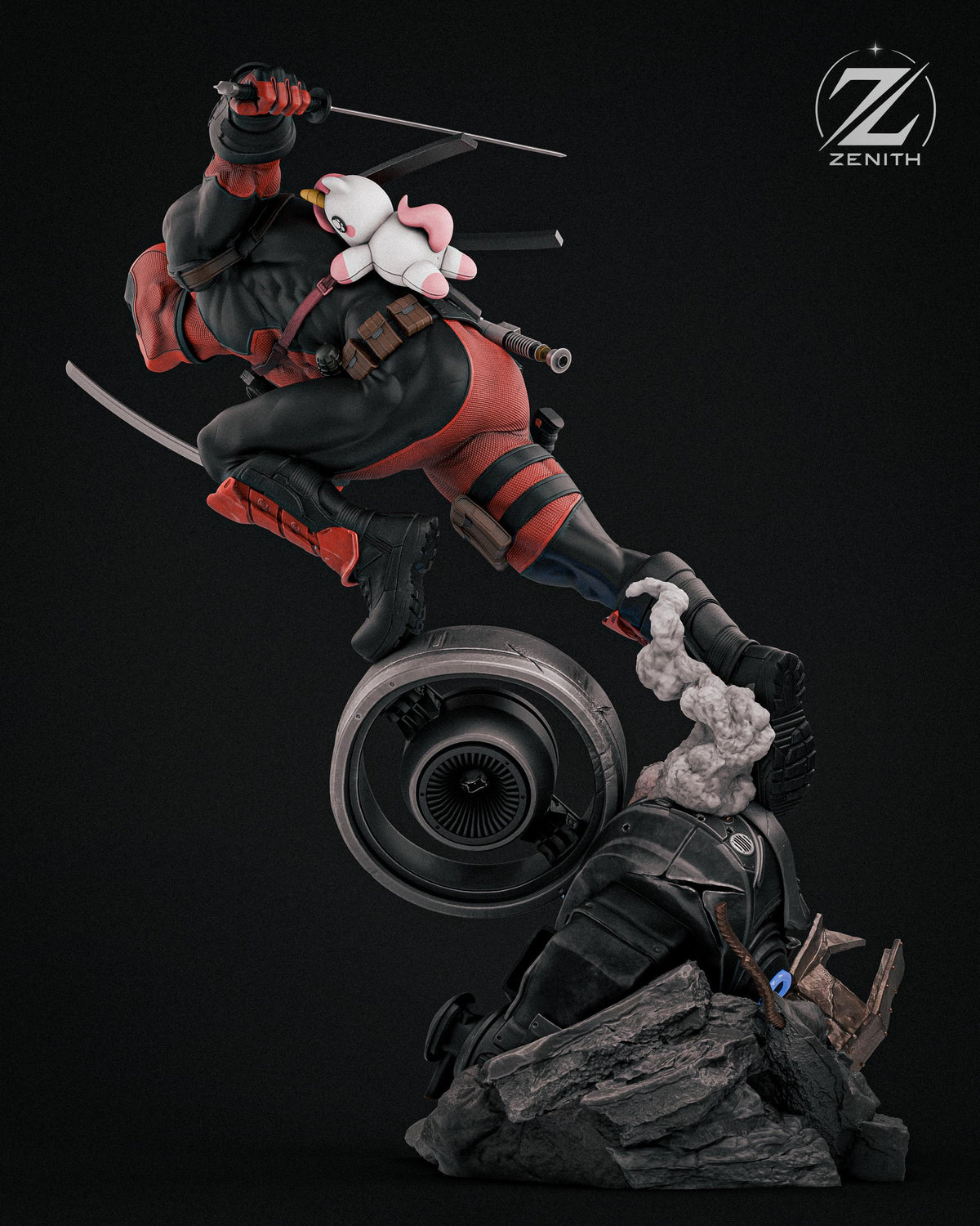 Mercenary Mayhem - Comedic Chaotic Masked Mercenary Deadpool Resin Figure 16K