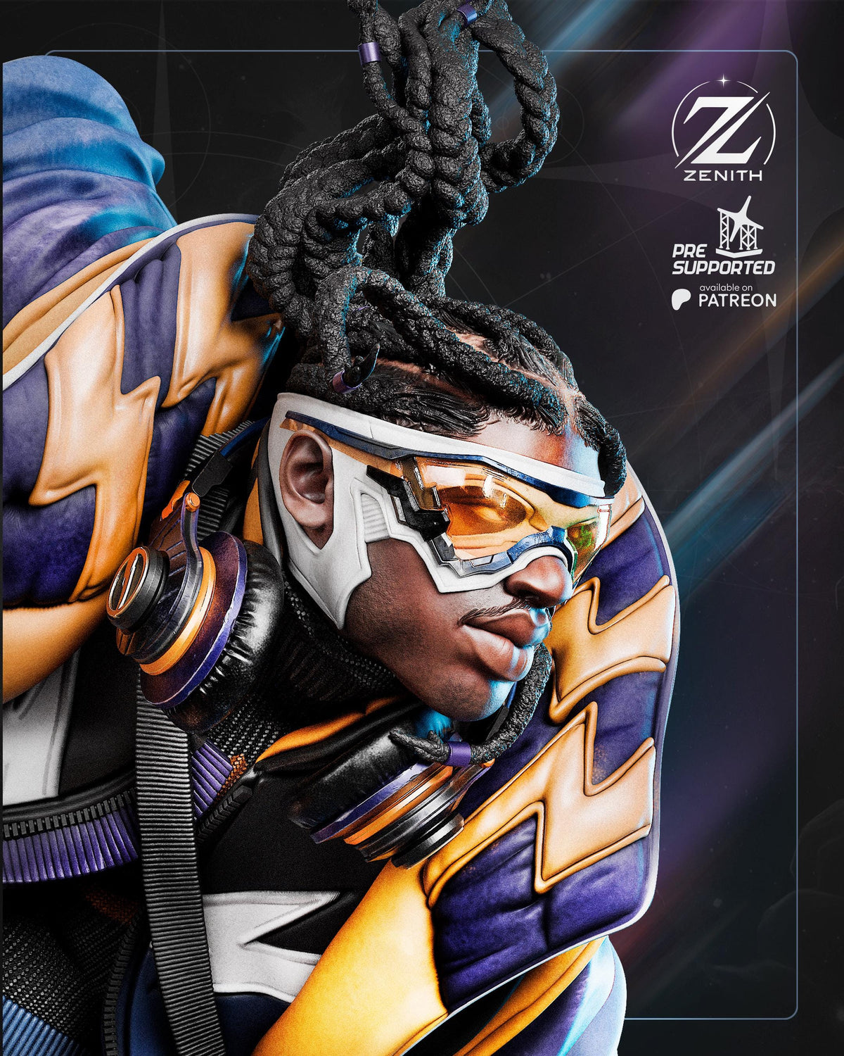 Static Surge - Electric Energetic Superhero Static Shock Resin Figure 16K
